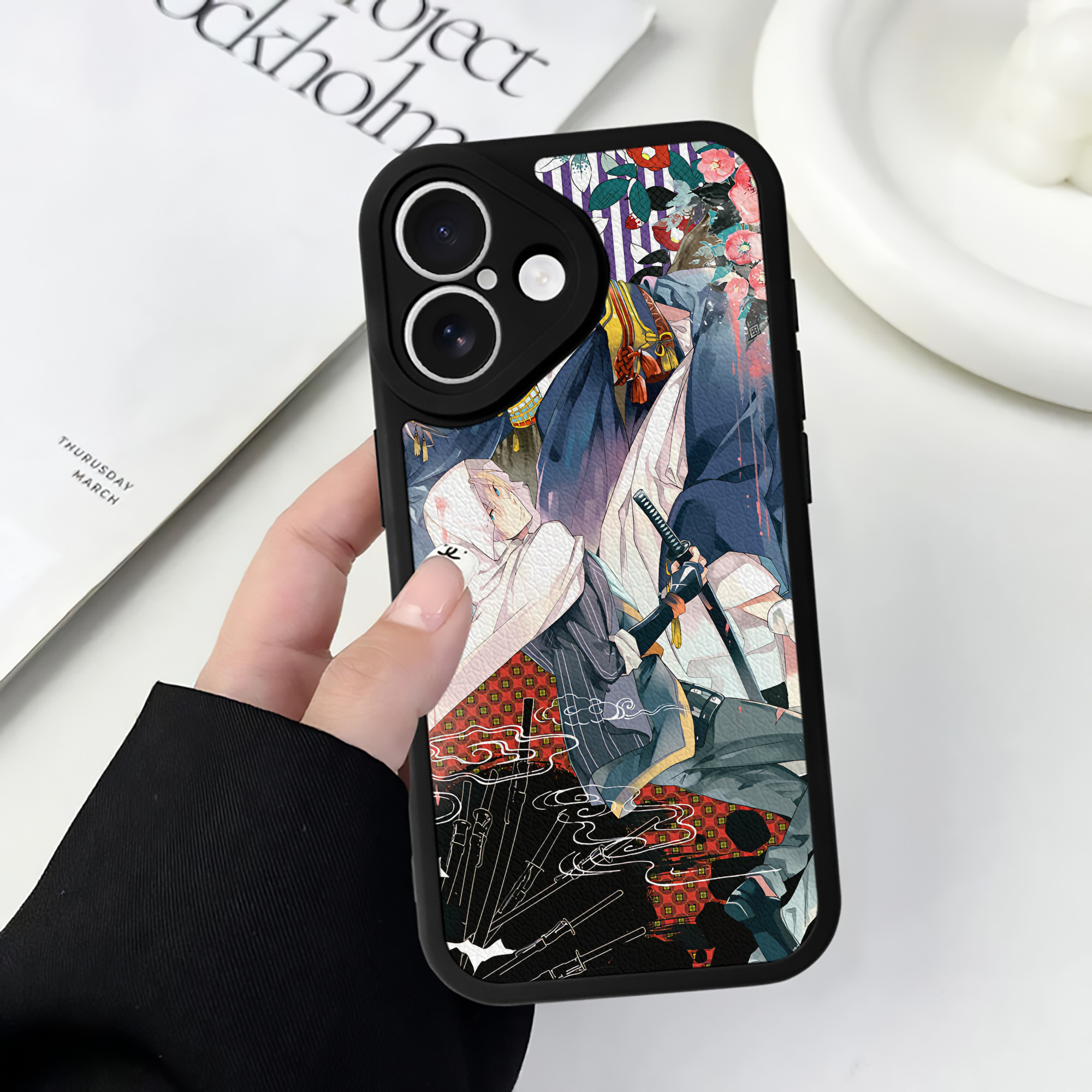 （画像用） 刀剣乱舞 Touken Ranbu 【iPhone 16シリーズ対応】シリコンスマホケース（レザー調） 材質：シリコン
